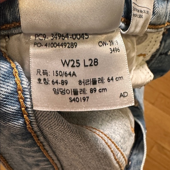 Levi's Light Blue Distressed Mid Rise Straight Jeans - Picture 6 of 6